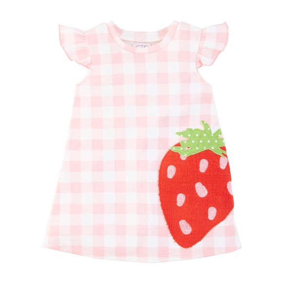 Mud Pie Pink Plaid Strawberry Dress Tunic - Picture 4 of 4